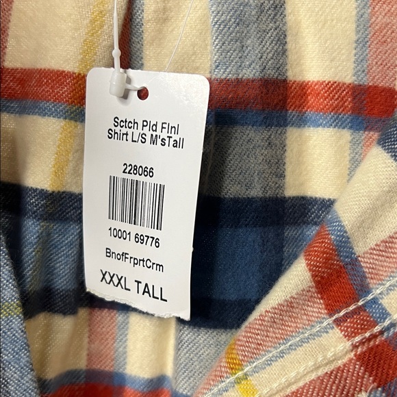 L.L. Bean Men’s 3X Tall flannel new with tags - Picture 4 of 6